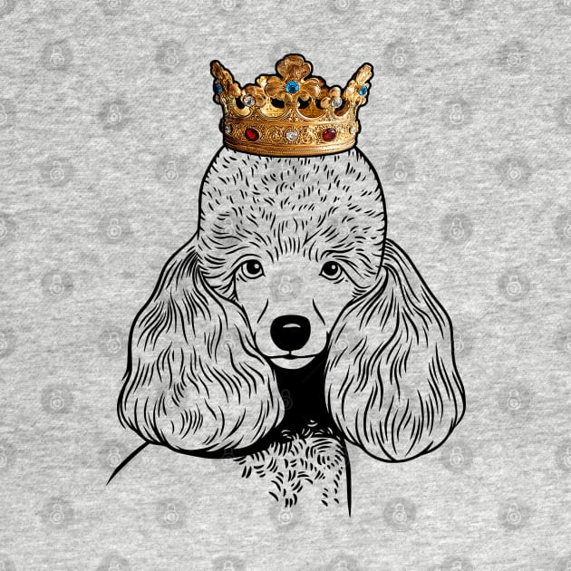 Miniature Poodle Dog King Queen Wearing Crown by millersye